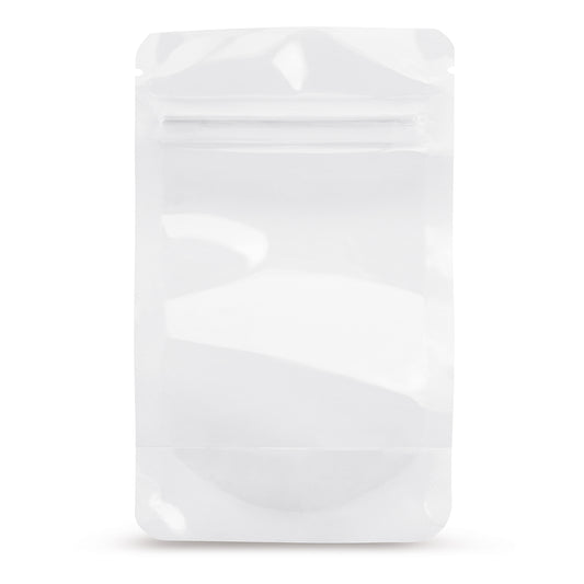 Stand-up pouch transparent OPP — Close-up of the OPP material and film thickness