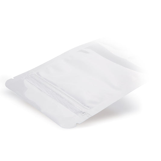 Stand-up pouch white — Detail view in a typical packaging application with content example
