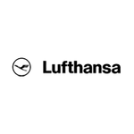 Black logo of the Lufthansa company.
