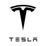 Logo noir de l'entreprise Tesla.