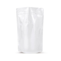 Stand-up pouch white with aroma protection valve — Main view of the bag with aroma valve, aroma protection from Elke Plastic