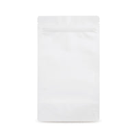 Stand-up pouch matt white — Detail view in a typical packaging application with content example