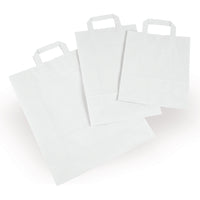 Paper carrier bags white — Colour variant view for different brand looks