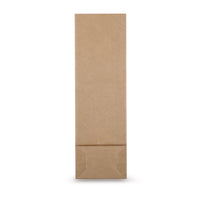 Block bottom bags natural kraft — Close-up of the material and finishing quality
