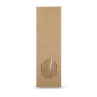 Block bottom bags natural kraft with window — Main view of the bag with window from Elke Plastic