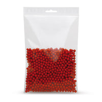 LDPE ziplock bags with Euro hole punching 90 microns — Close-up of the material and Euro hole punching in profile section