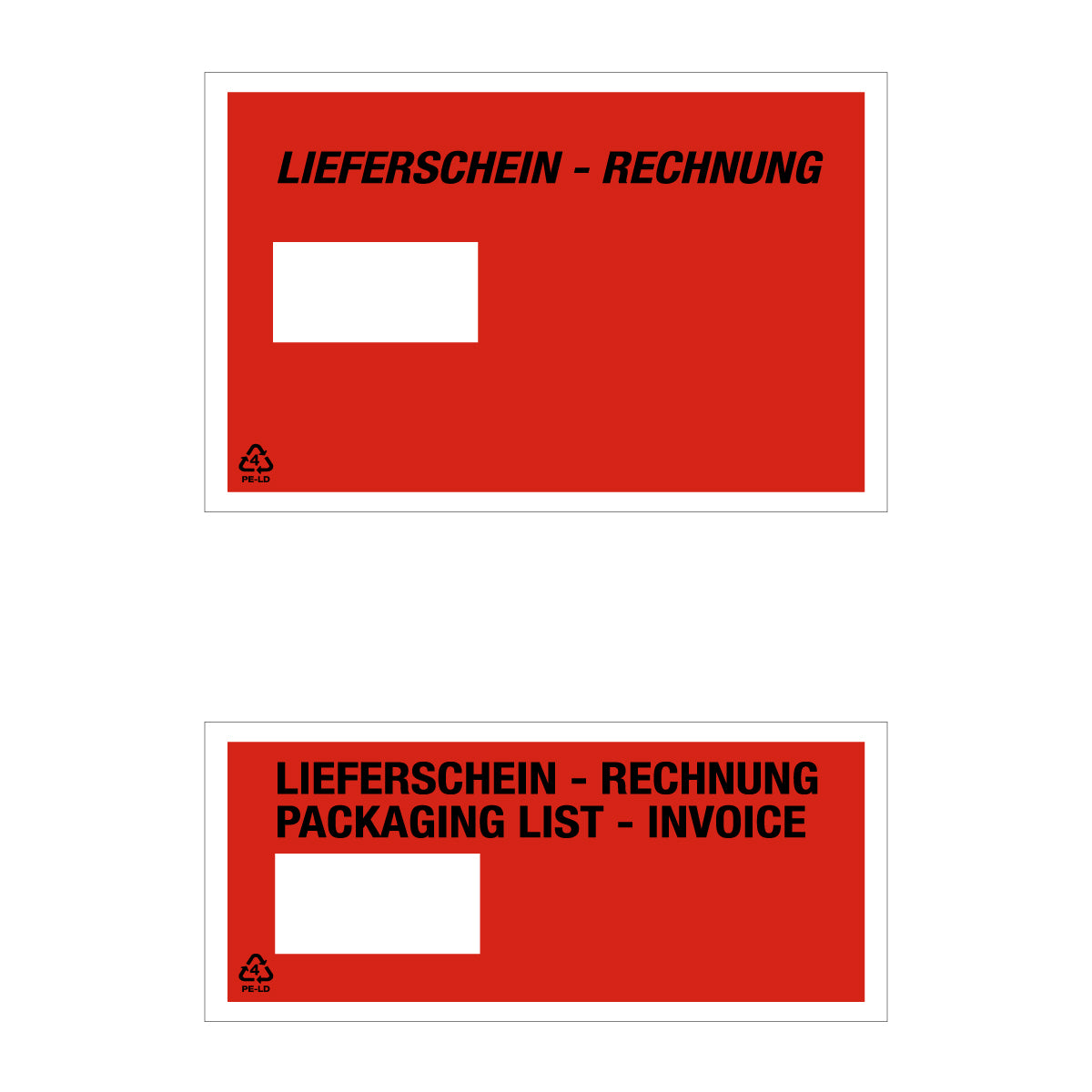 Packing list and document pouch with window on the left — Main view direct from manufacturer Elke Plastic