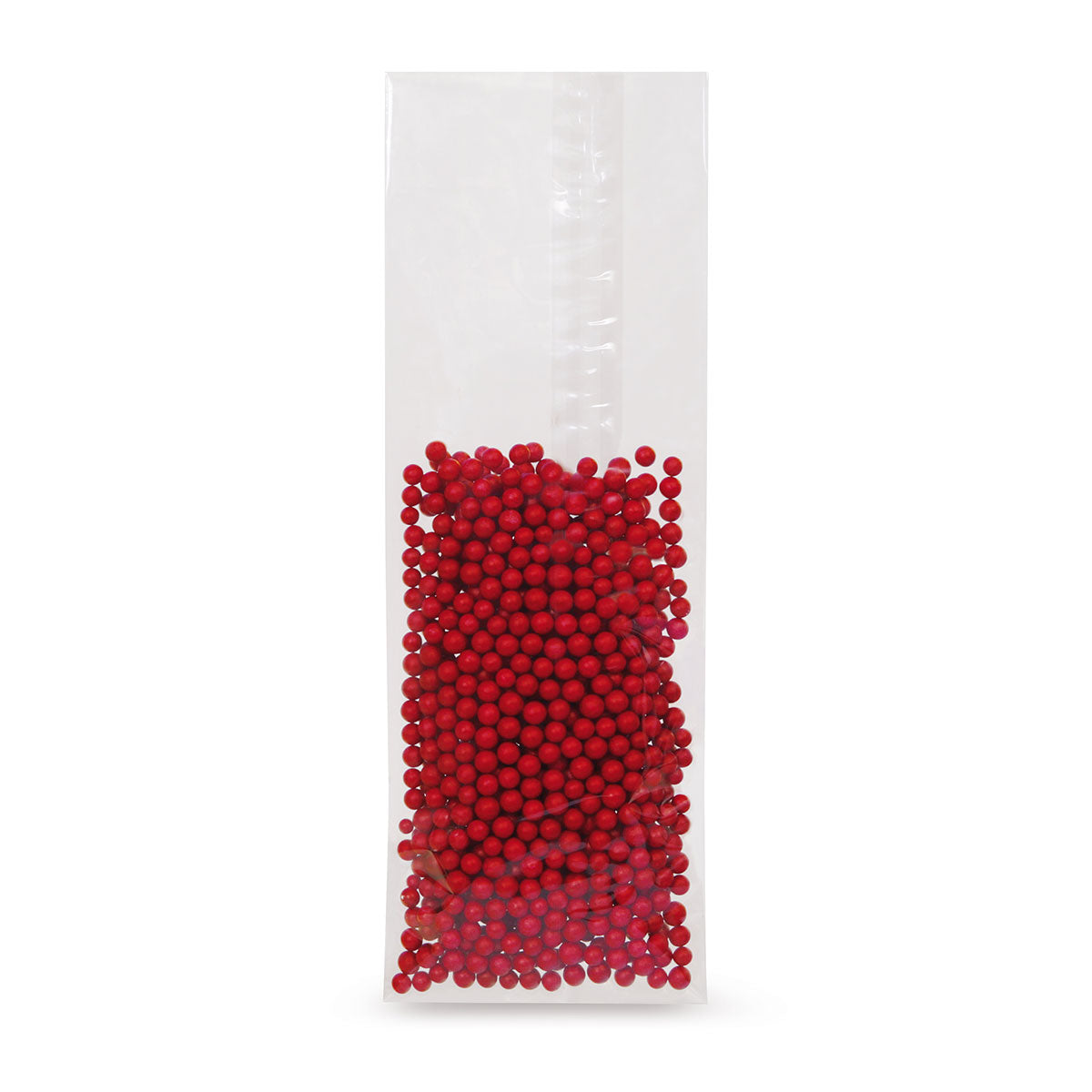 OPP flat bags with sealed seam 30 microns — Close-up of the OPP material and film thickness