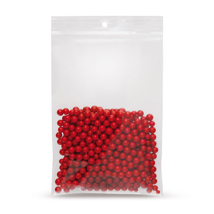 PP ziplock bags with round hole 50 microns — Close-up of the PP material and film thickness