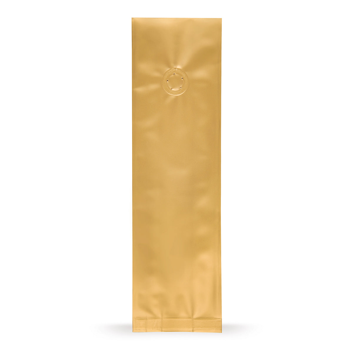 Side gusset bags gold with aroma protection valve — Main view of the bag with aroma valve, aroma protection from Elke Plastic