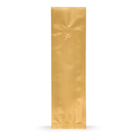 Side gusset bags gold with aroma protection valve — Main view of the bag with aroma valve, aroma protection from Elke Plastic