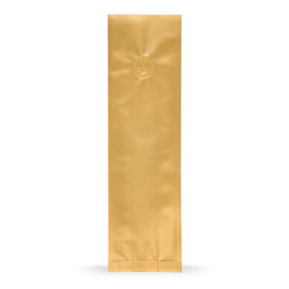 Seitenfaltenbeutel Gold mit Aromaschutzventil