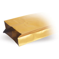 Side gusset bags gold with aroma protection valve — Detail view in a typical packaging application with content example