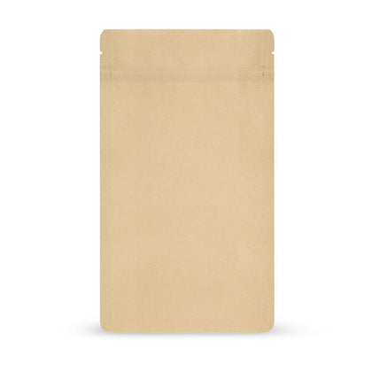 Stand-up pouches kraft paper made from biodegradable materials — Main view of the bag with kraft paper look from El...