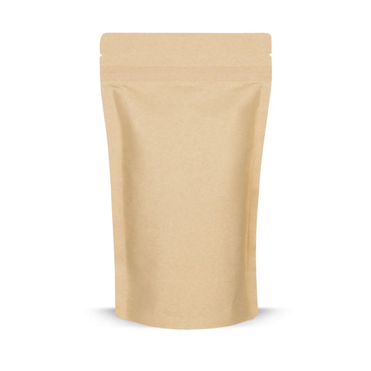 Stand-up pouches kraft paper made from biodegradable materials — Material close-up focusing on film thickness and finishi...