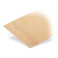 Stand-up pouches kraft paper made from biodegradable materials — Size comparison of the available format variants in the p...