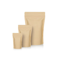 Stand-up pouches kraft paper made from biodegradable materials — Close-up of the sealed seam and mechanical sta...