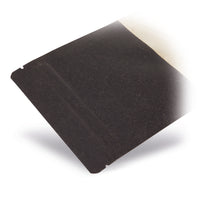 Stand-up pouch kraft paper with window black — Close-up of the transparent window for content presentation