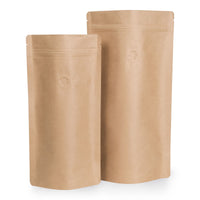 Stand-up pouch kraft paper with aroma protection valve — Variant overview with different material and colour options