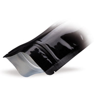 Stand-up pouch black — Size comparison of the available format variants in the product range