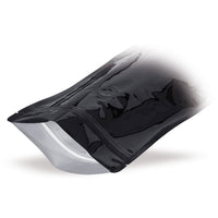 Stand-up pouch black with aroma protection valve — Application view of the bag in a packaging scenario