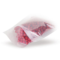 Stand-up pouch transparent — Material close-up focusing on film thickness and finishing quality