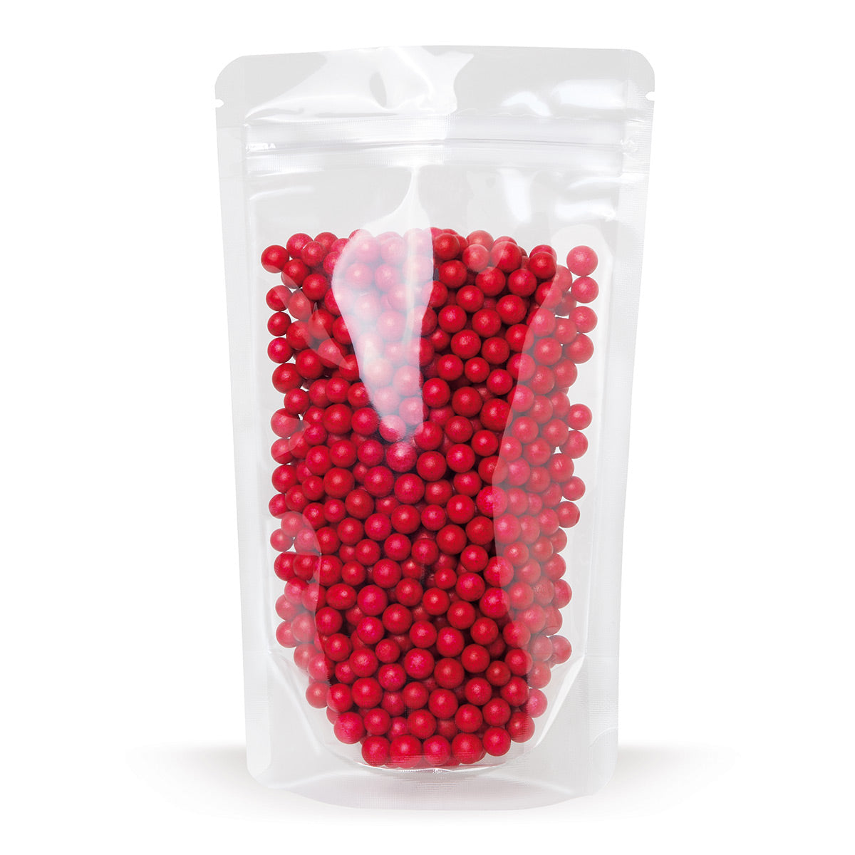 Stand-up pouch transparent OPP — Material close-up focusing on film thickness and finishing quality