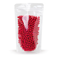 Stand-up pouch transparent OPP — Material close-up focusing on film thickness and finishing quality