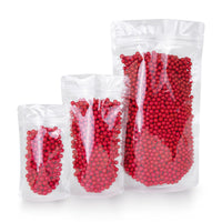 Stand-up pouch transparent OPP — Close-up of the sealed seam and mechanical stability
