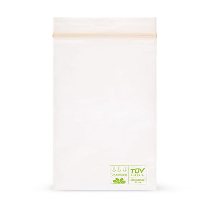 Biodegradable pressure seal bags without labeling strips PLA 50 mµ