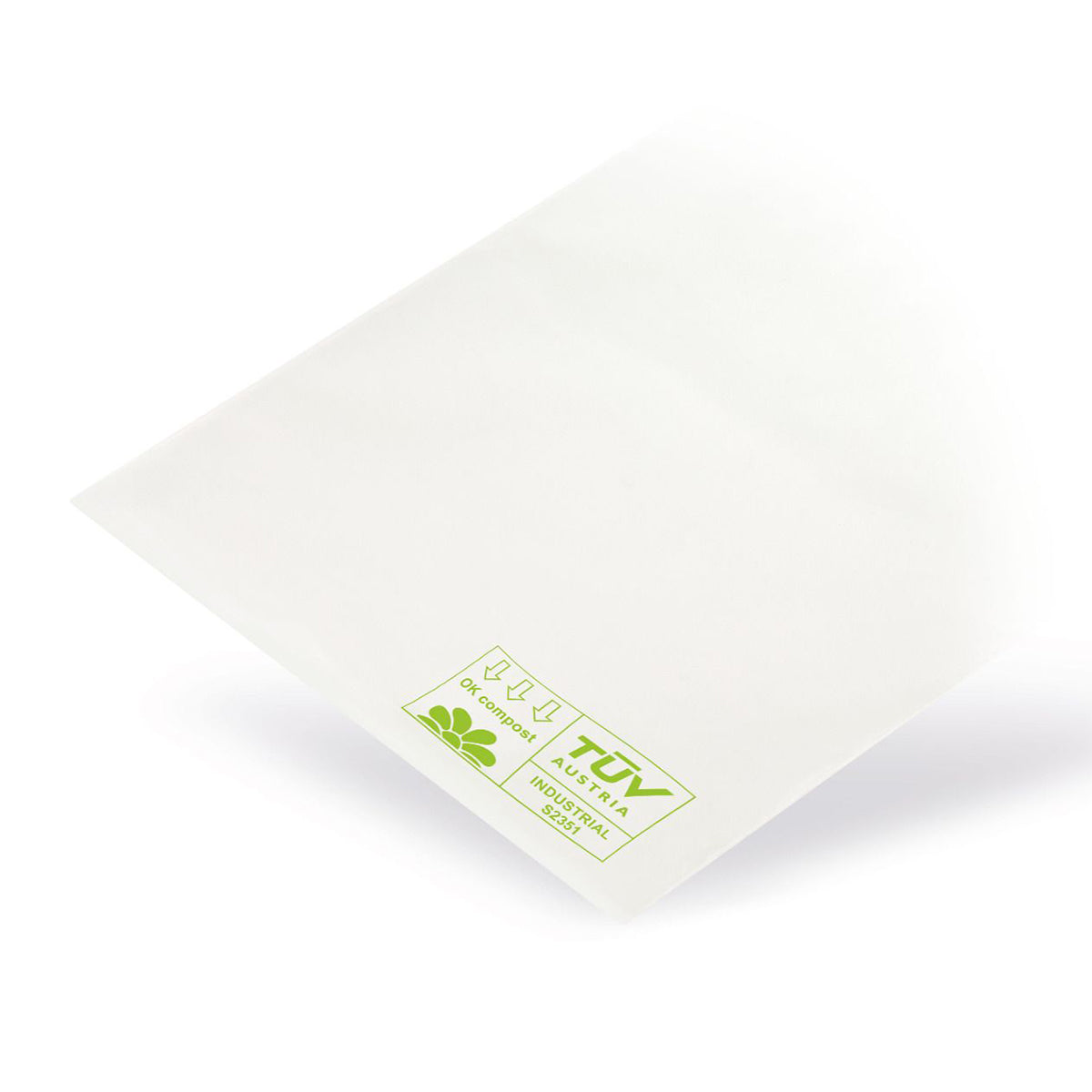 Biodegradable pressure seal bags without labeling strips PLA 50 mµ