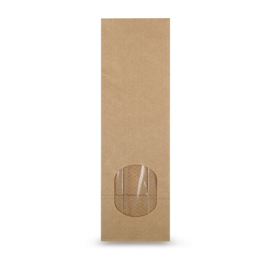 Natural soda block bottom bag with viewing window