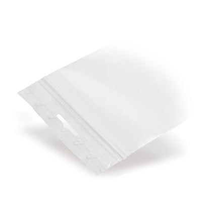 LDPE pressure seal bags with Euro hole punching 90 mµ