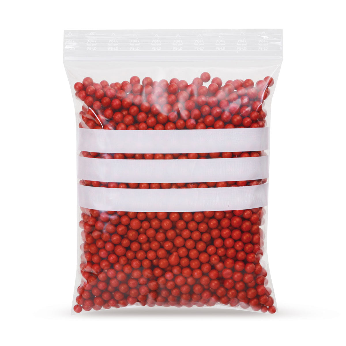 LDPE pressure seal bags with three white labeling strips 50 mµ