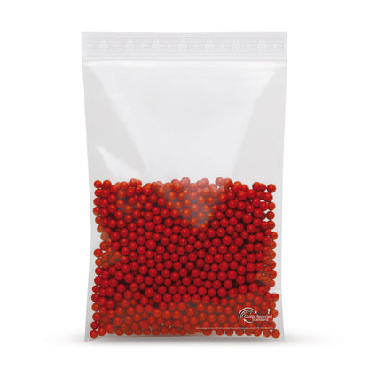 rLDPE pressure seal bags with recyclate content without labeling strips 50 mµ