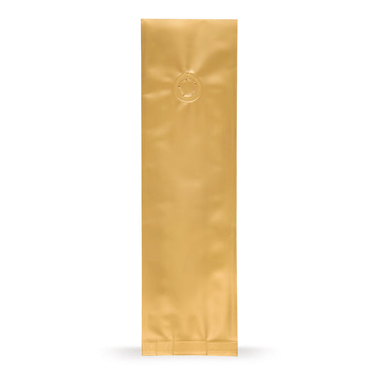 Gusseted bag gold with aroma protection valve