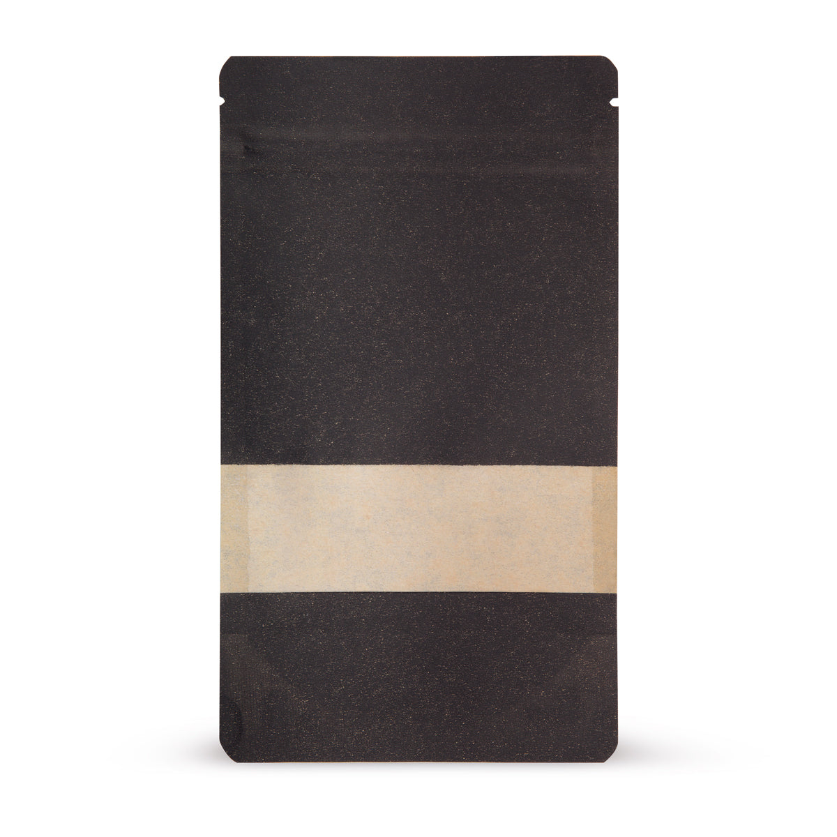 Stand-up pouch kraft paper with window black