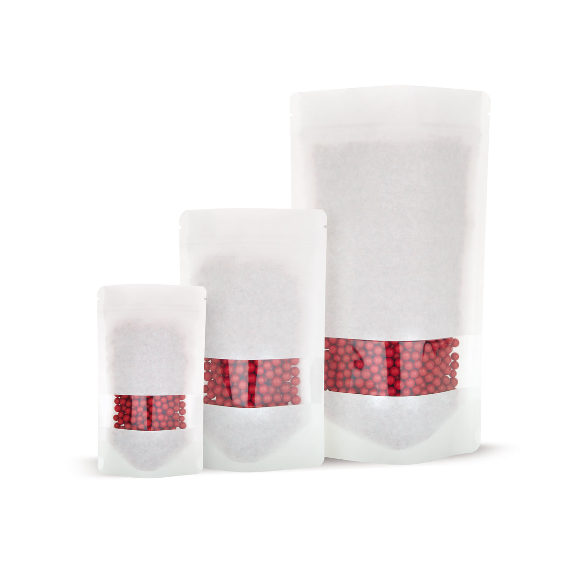 Stand-up pouch kraft paper with window white