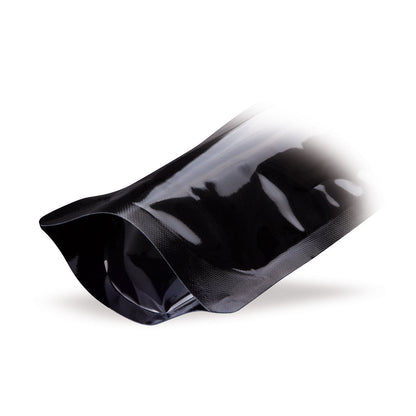 Bolsa de pie negra con válvula de protección de aroma