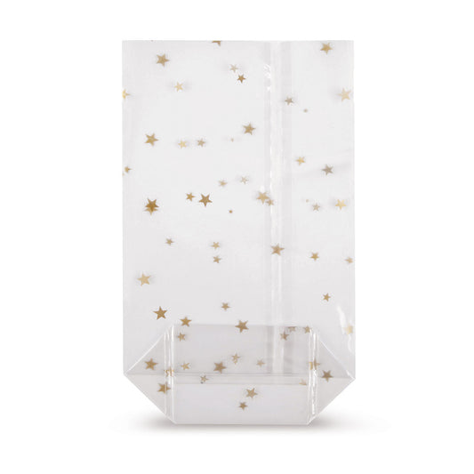 Sachet à fond croisé avec soudure et impression étoile de Noël des deux côtés 30 mµ