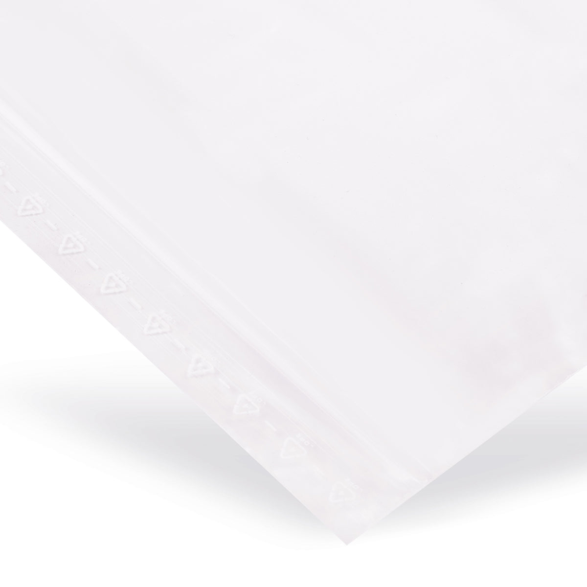 Sacos ziplock rLDPE com conteúdo reciclado sem faixas de rotulagem 90 mµ