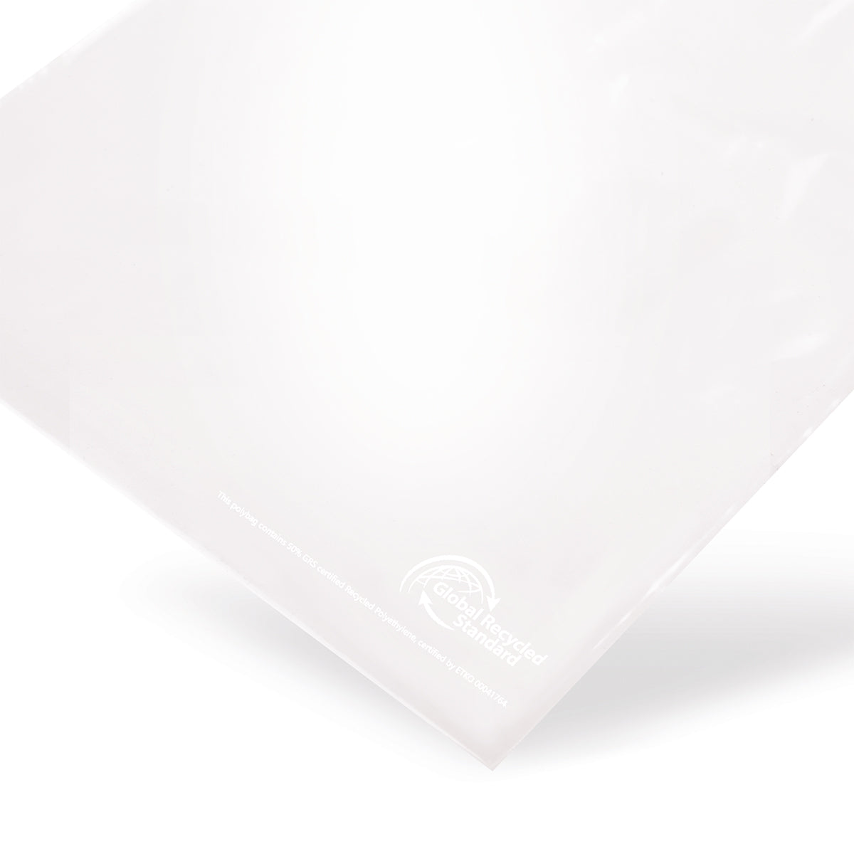 Sacos ziplock rLDPE com conteúdo reciclado sem faixas de rotulagem 90 mµ