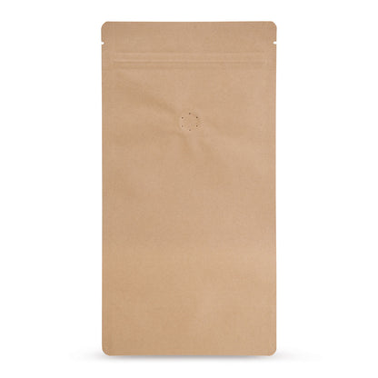 Bolsa vertical em papel kraft com válvula de proteção do aroma